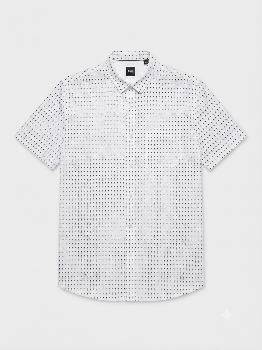 Chemise blanche à motifs