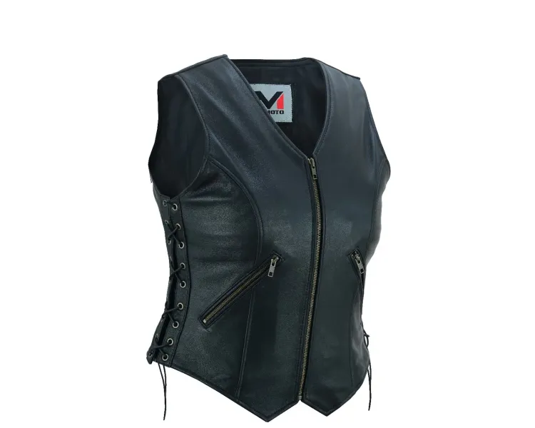 Gilet Cuir Femme long
